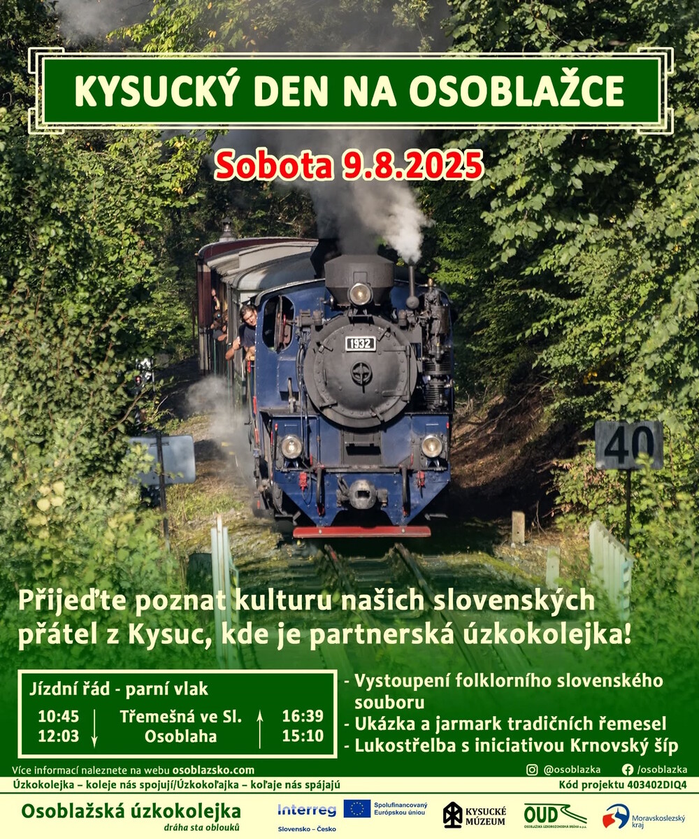 Plagát Kysucký deň na Osoblažskej úzkokolejke